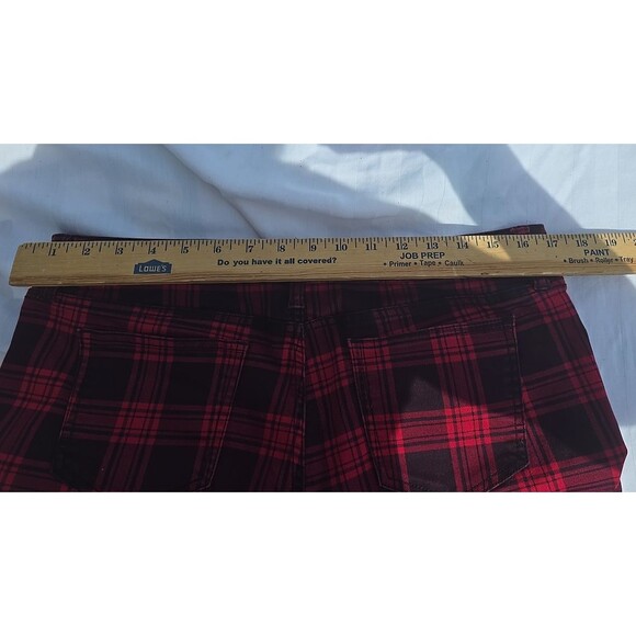 Hot Topic HT Denim Red Plaid Hi-Rise Super Skinny Jeans Size 15 NWT Punk Rock - Picture 7 of 9